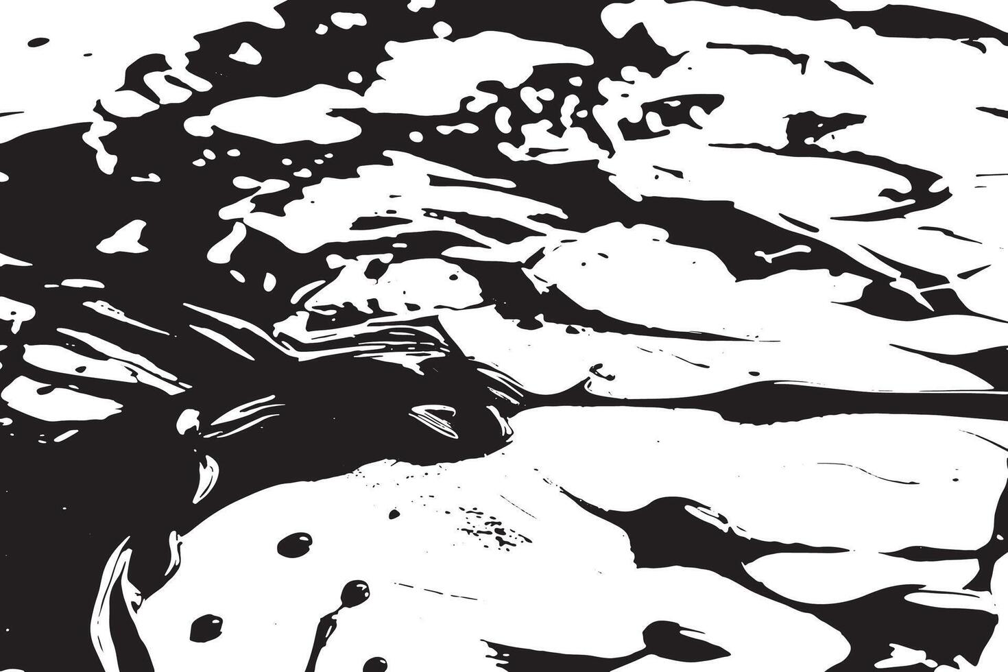 Black paint smudges in grunge style on white canvas for background texture vector