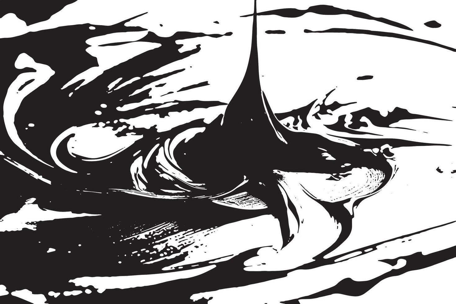 Monochrome black paint smears on white backdrop for texture overlays vector