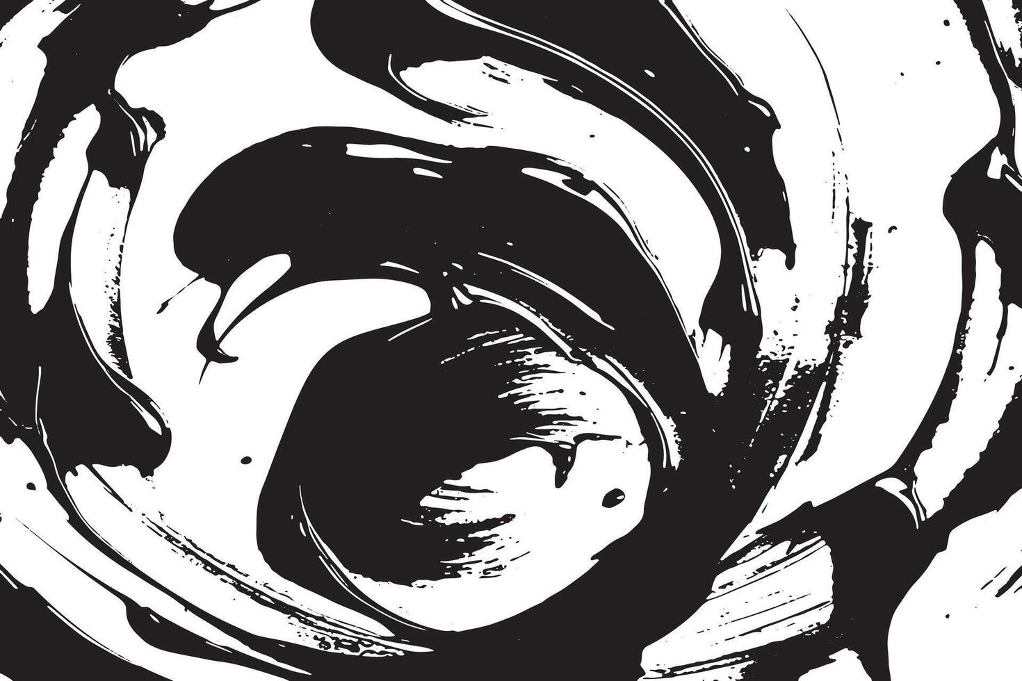 Black smudges of paint in grunge style on white background for overlay texture vector