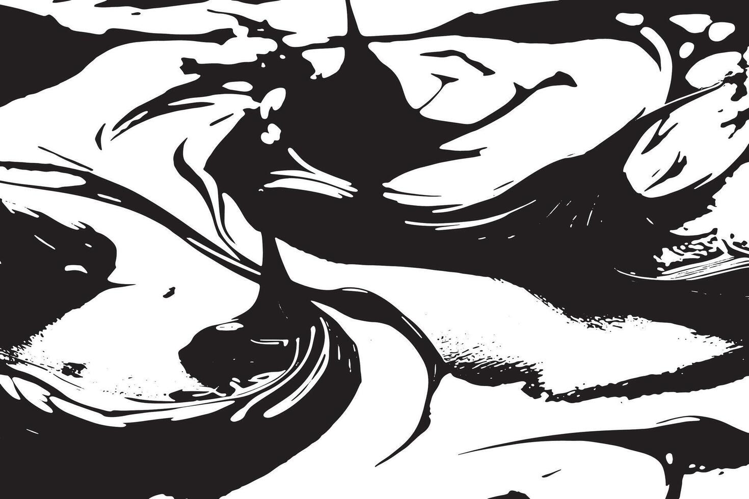 Smudged black paint effect on white canvas for textured backgrounds vector