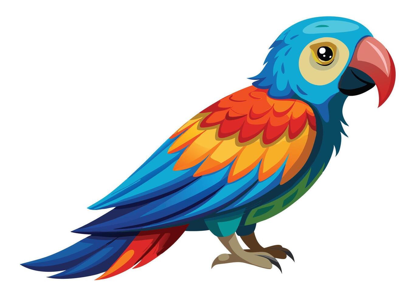 Exploring the Beauty of Exotic Birds Parrots in Focus vector