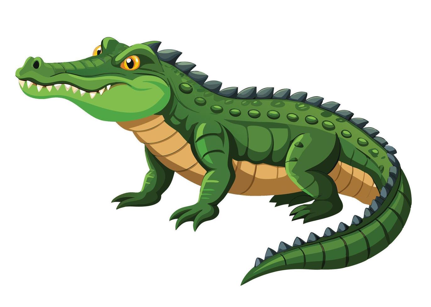Grumpy Green Crocodile vector