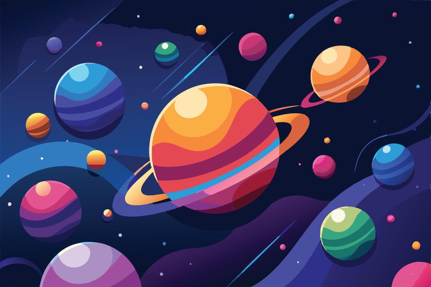 Cosmic Ballet The Dance of Planets vector