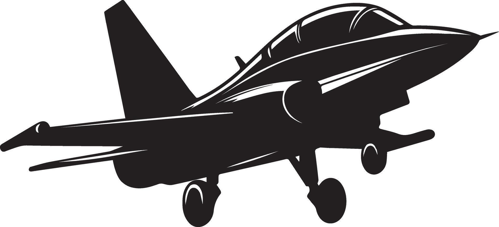 Stylish silhouette of a fighter jet illustration vector