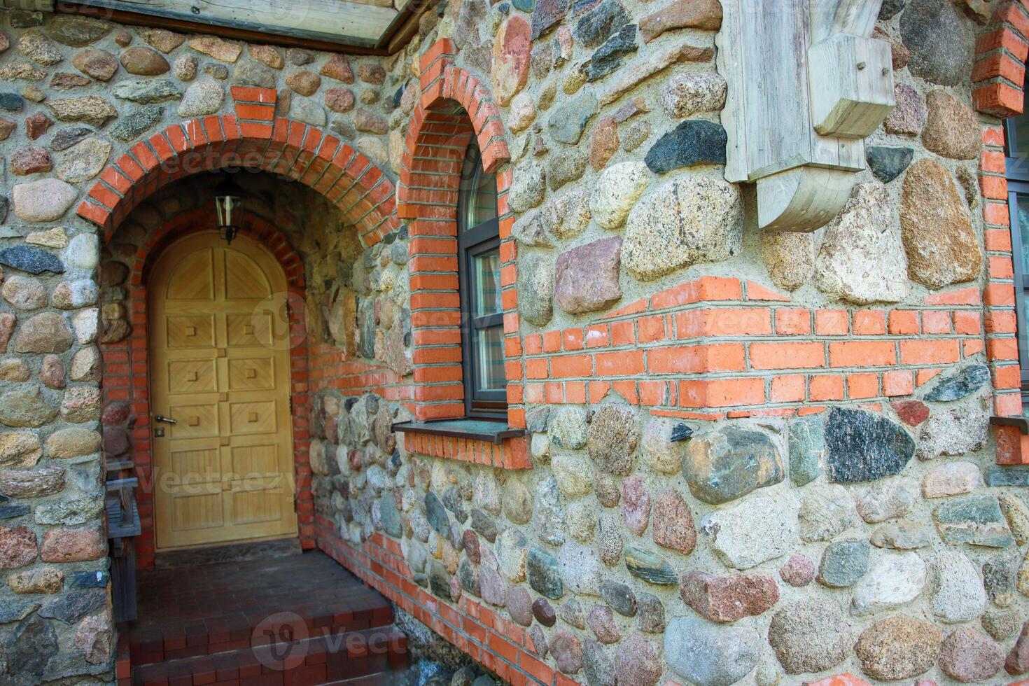 A building made of stone like in a castle photo