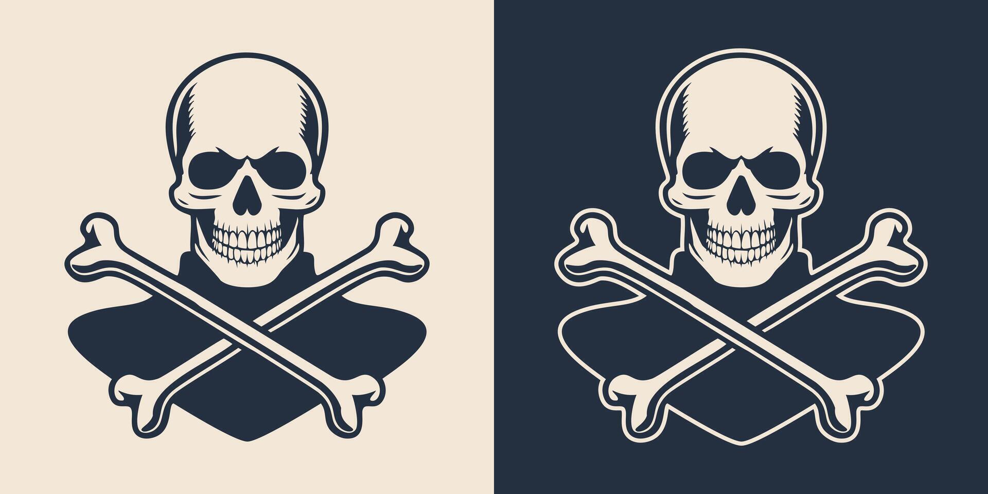 Two different skull and crossbones logos vector