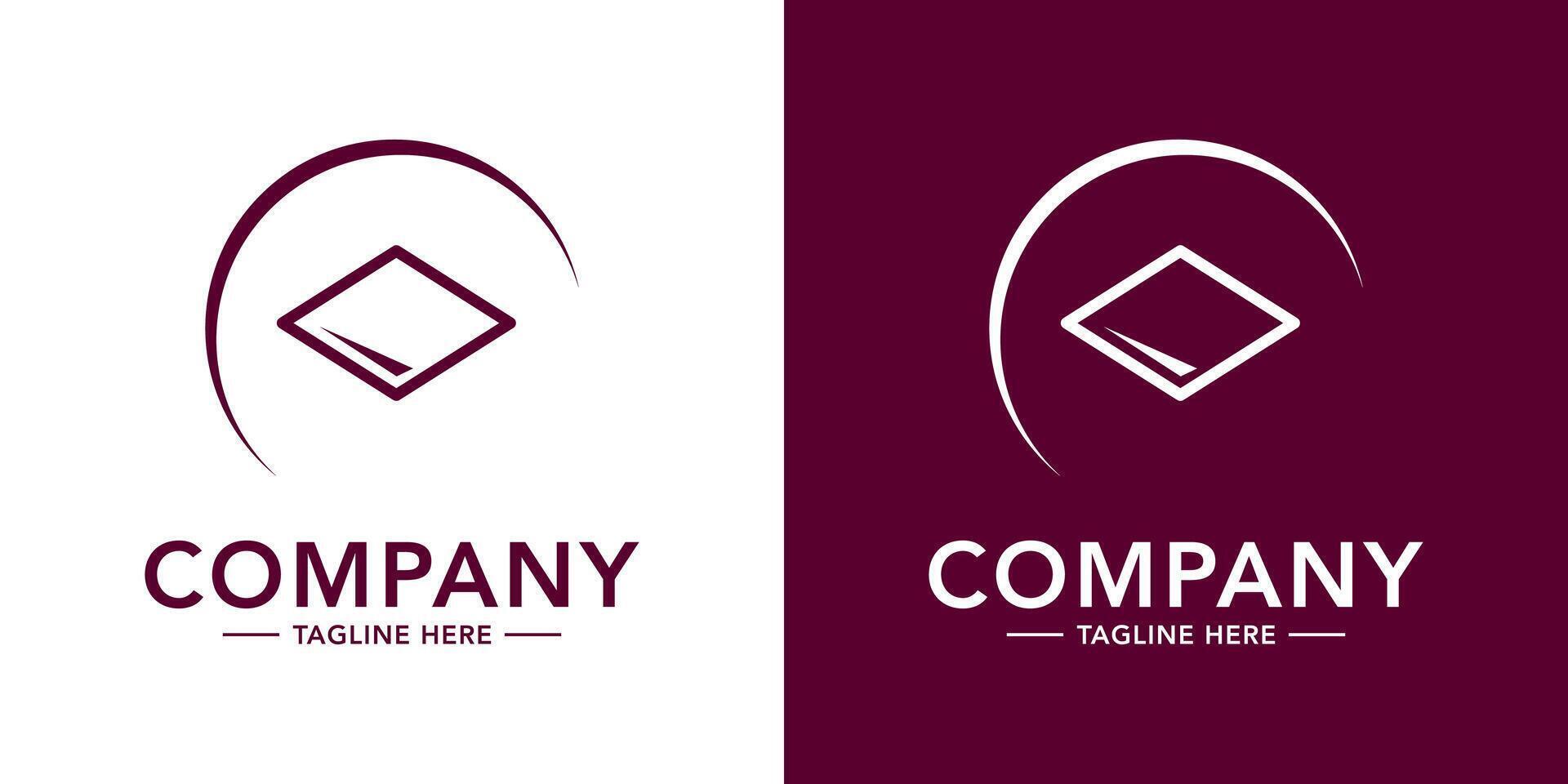 Two logos for a company with a square shape vector