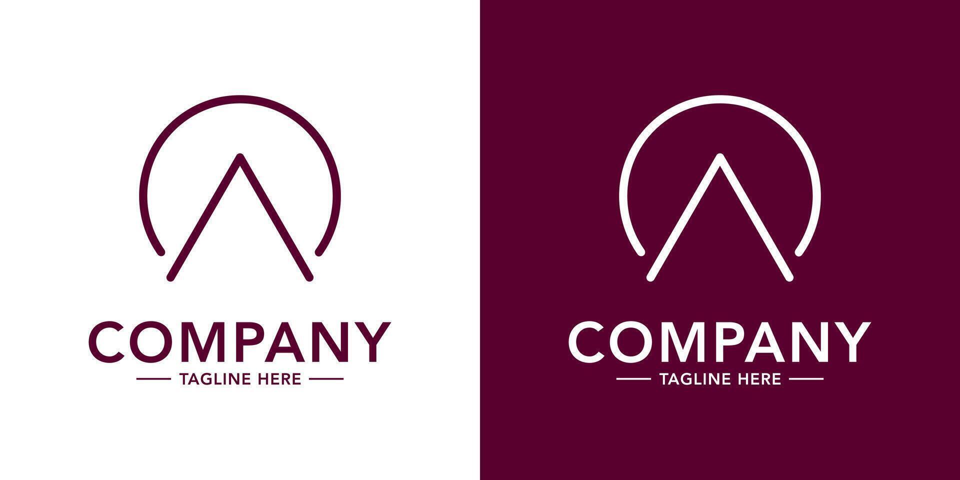 Two logos for a company with an arrow and a letter vector