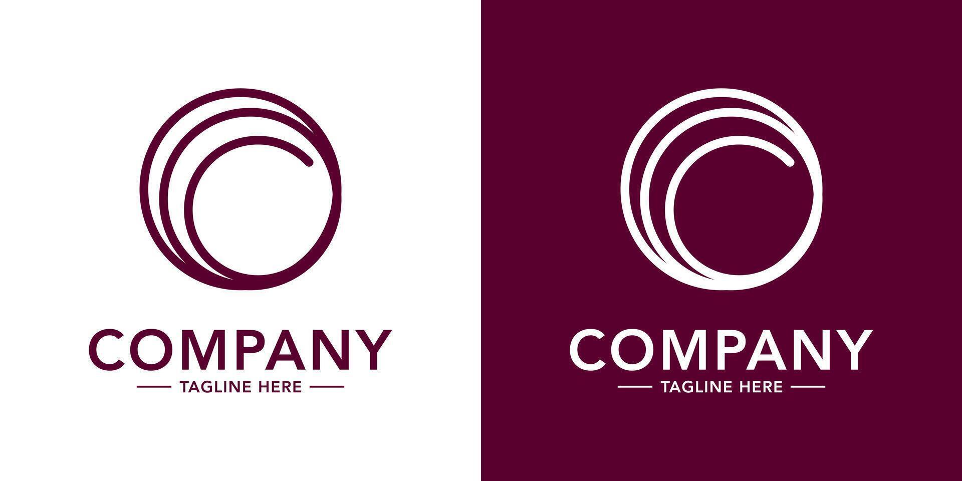 Two logos for a company with a circular shape vector