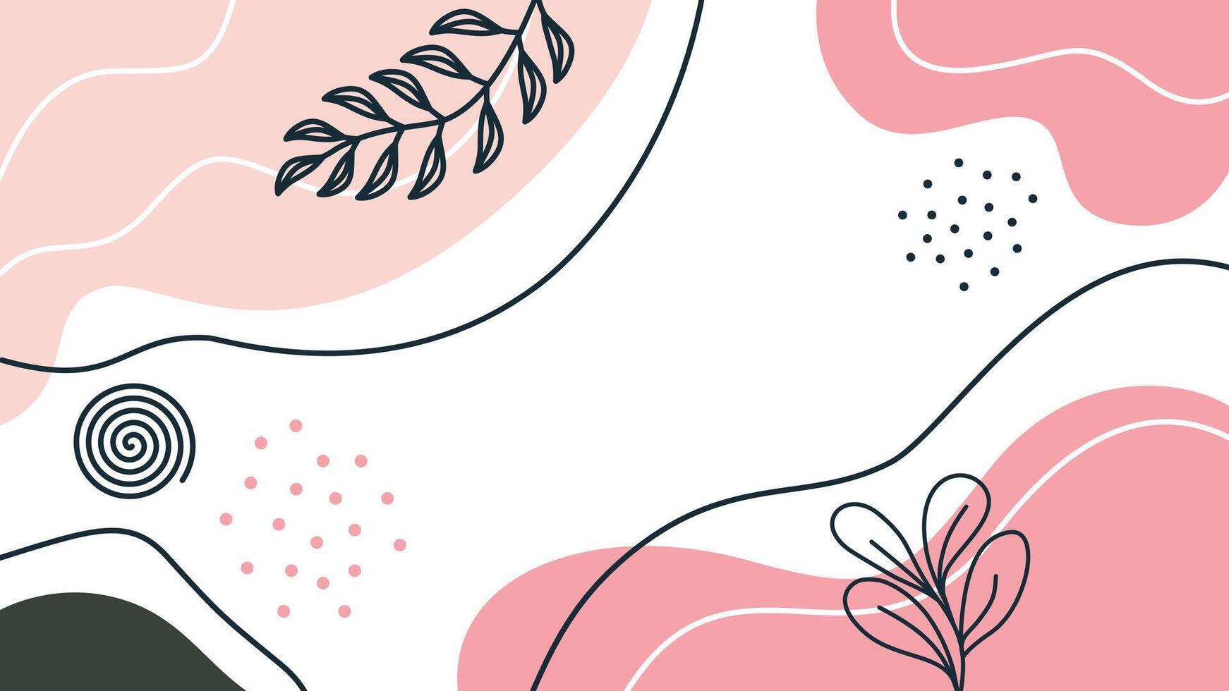 Abstract background with leaves and flowers vector