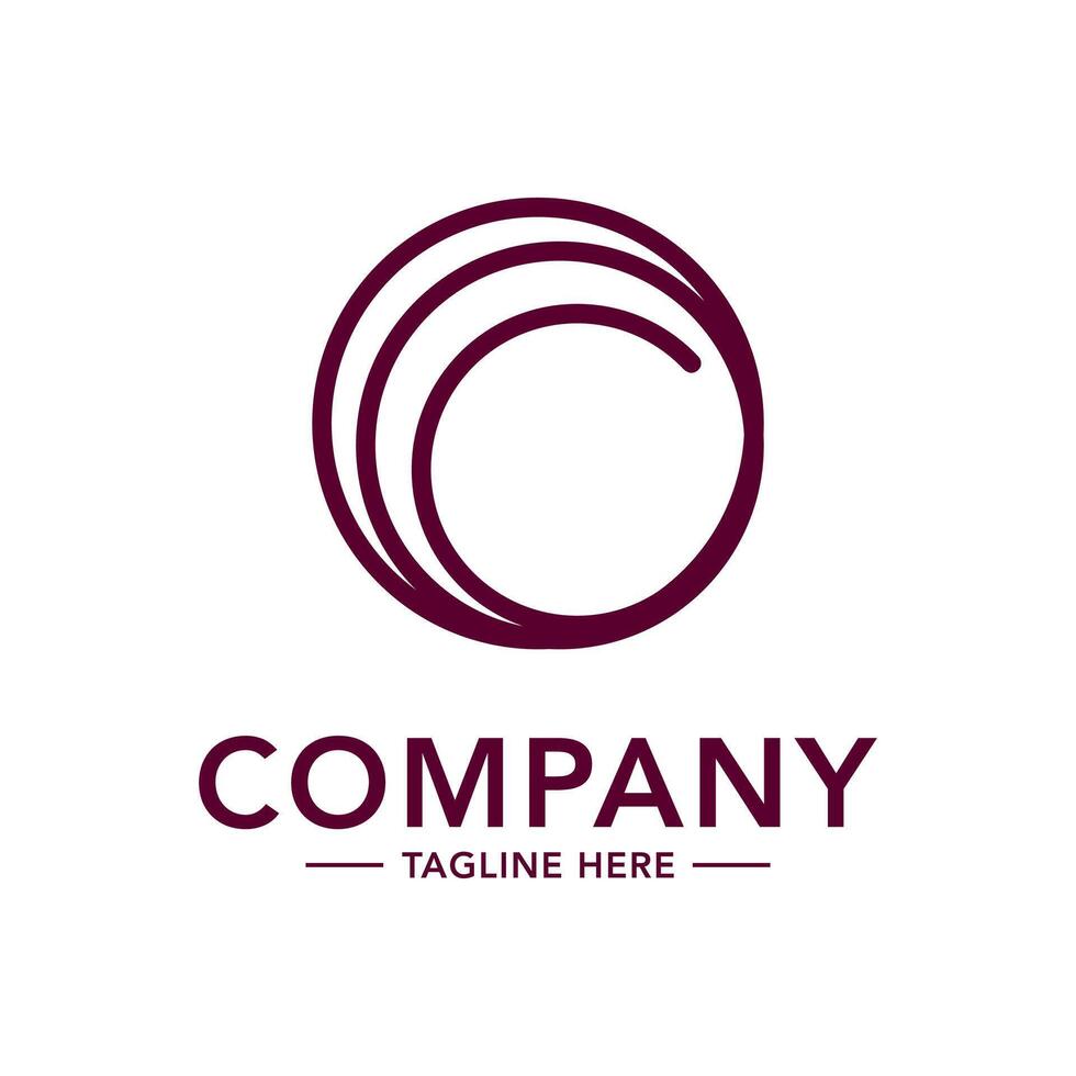 A circular logo design for a company vector