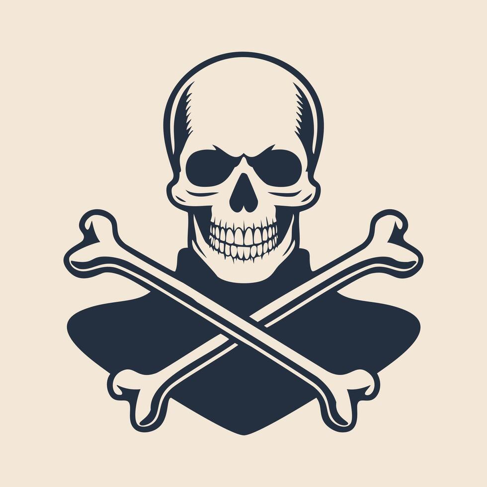 A skull and crossbones logo vector