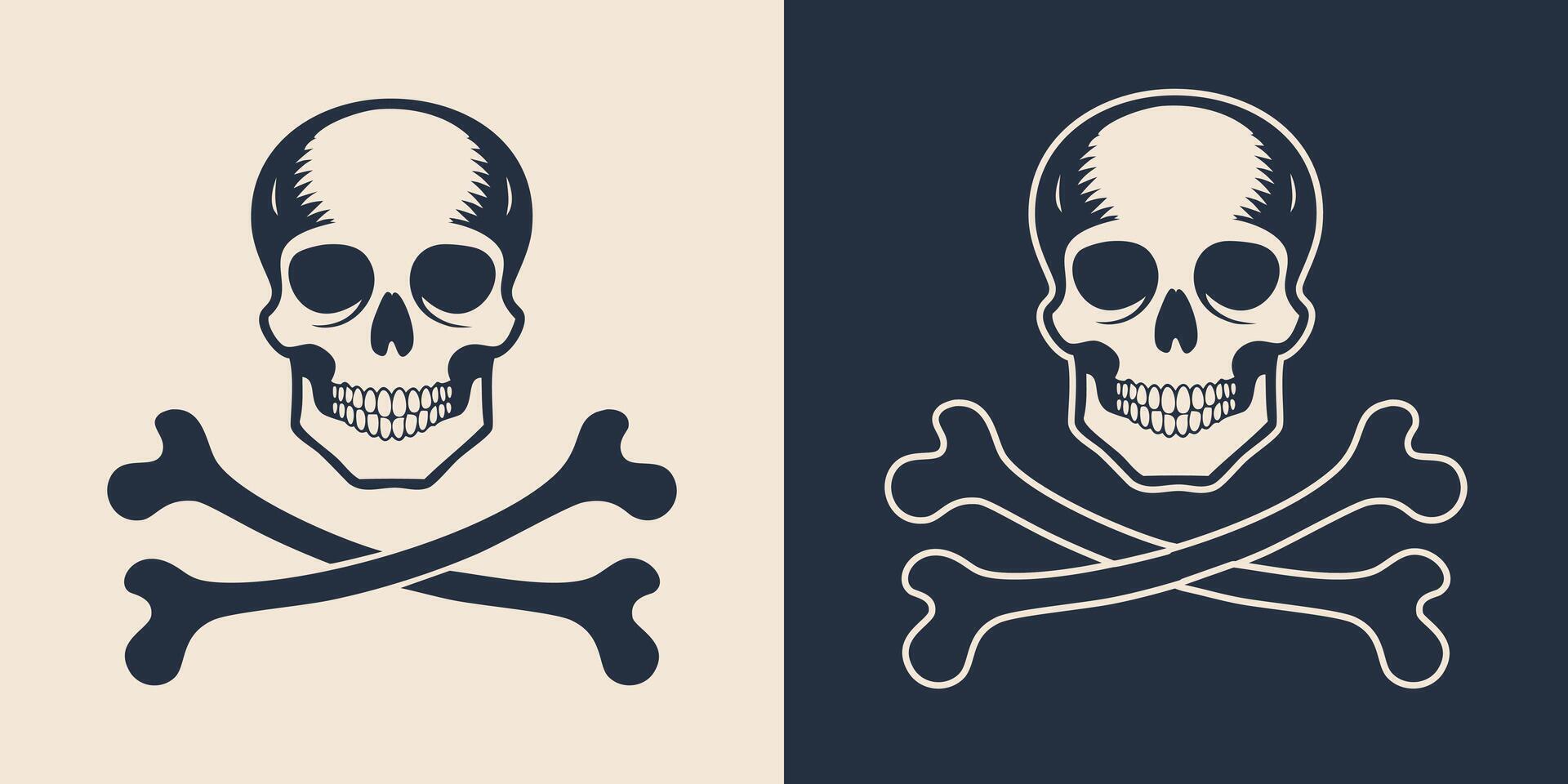Two different skull and crossbones icons vector