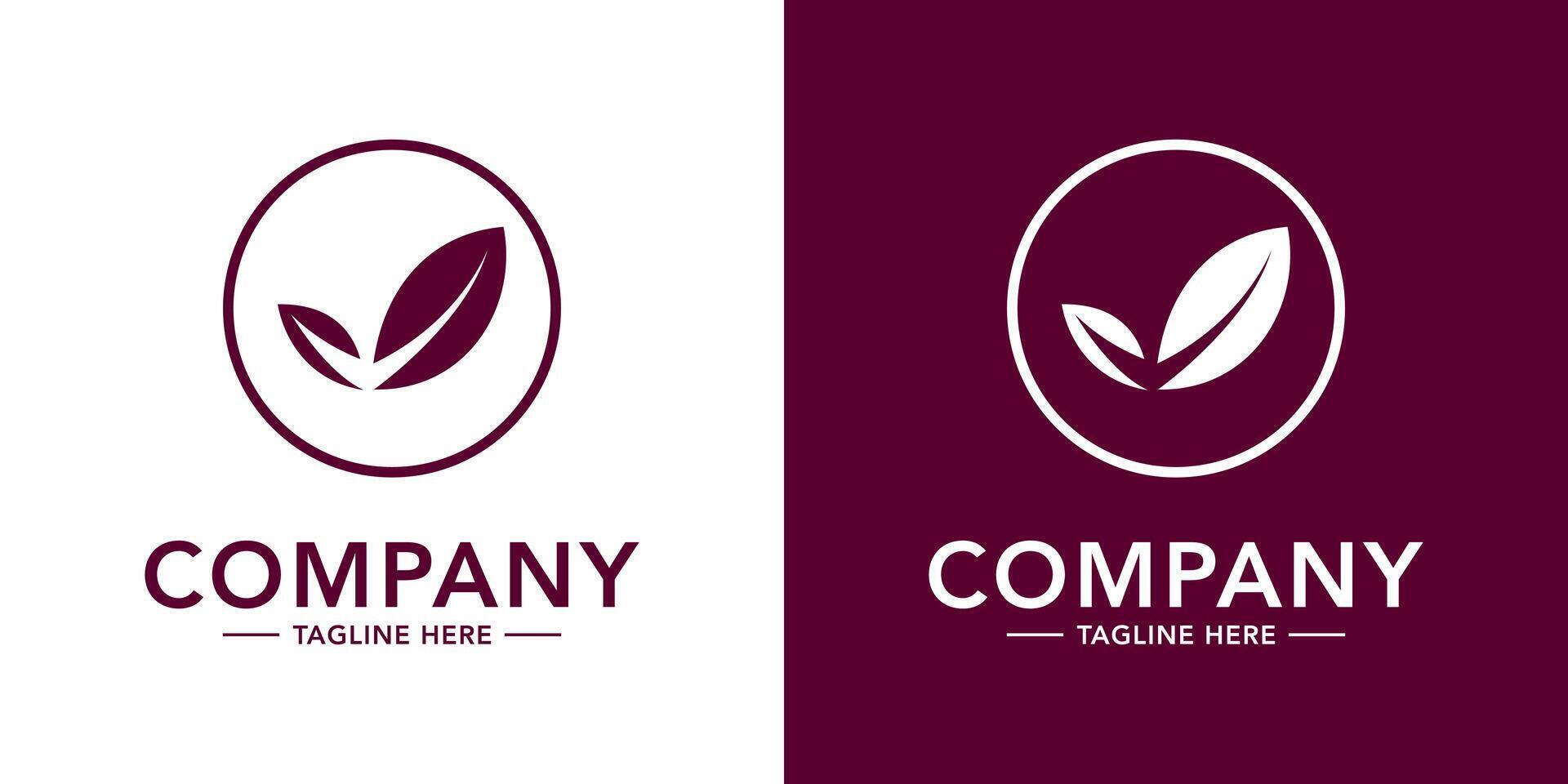 Two logos for a company with leaves vector