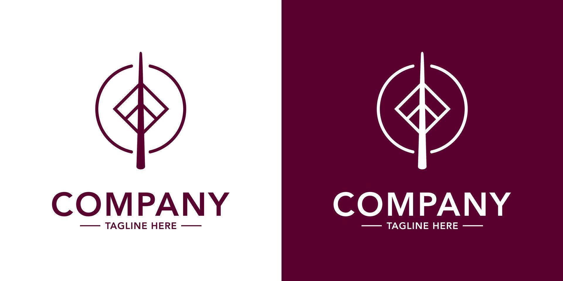 Two logos for a company with a stylized arrow vector