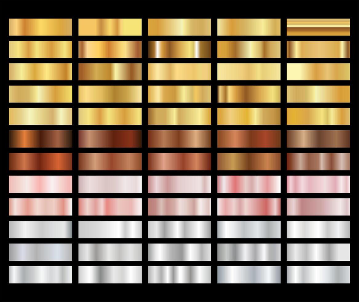 Collection of golden gradient texture background vector