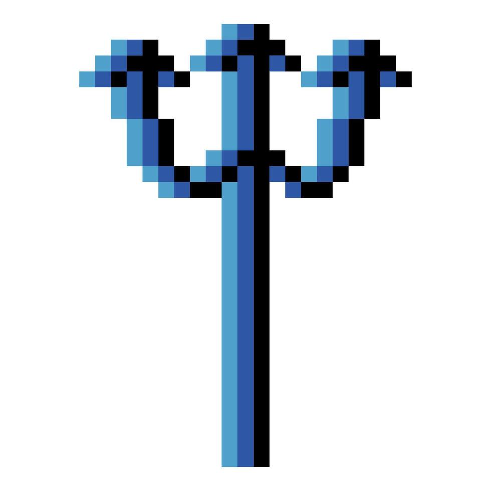 Trident in pixel art style vector