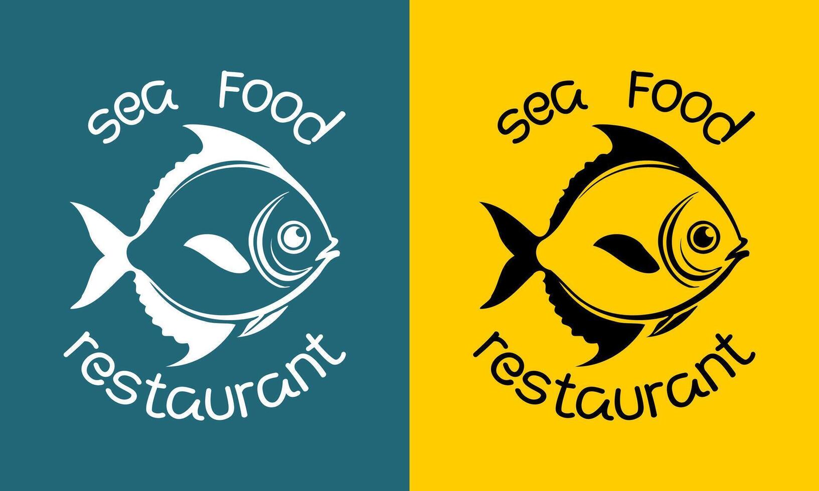 an attractive fish icon with various background colors. suitable for a sea restaurant logo vector