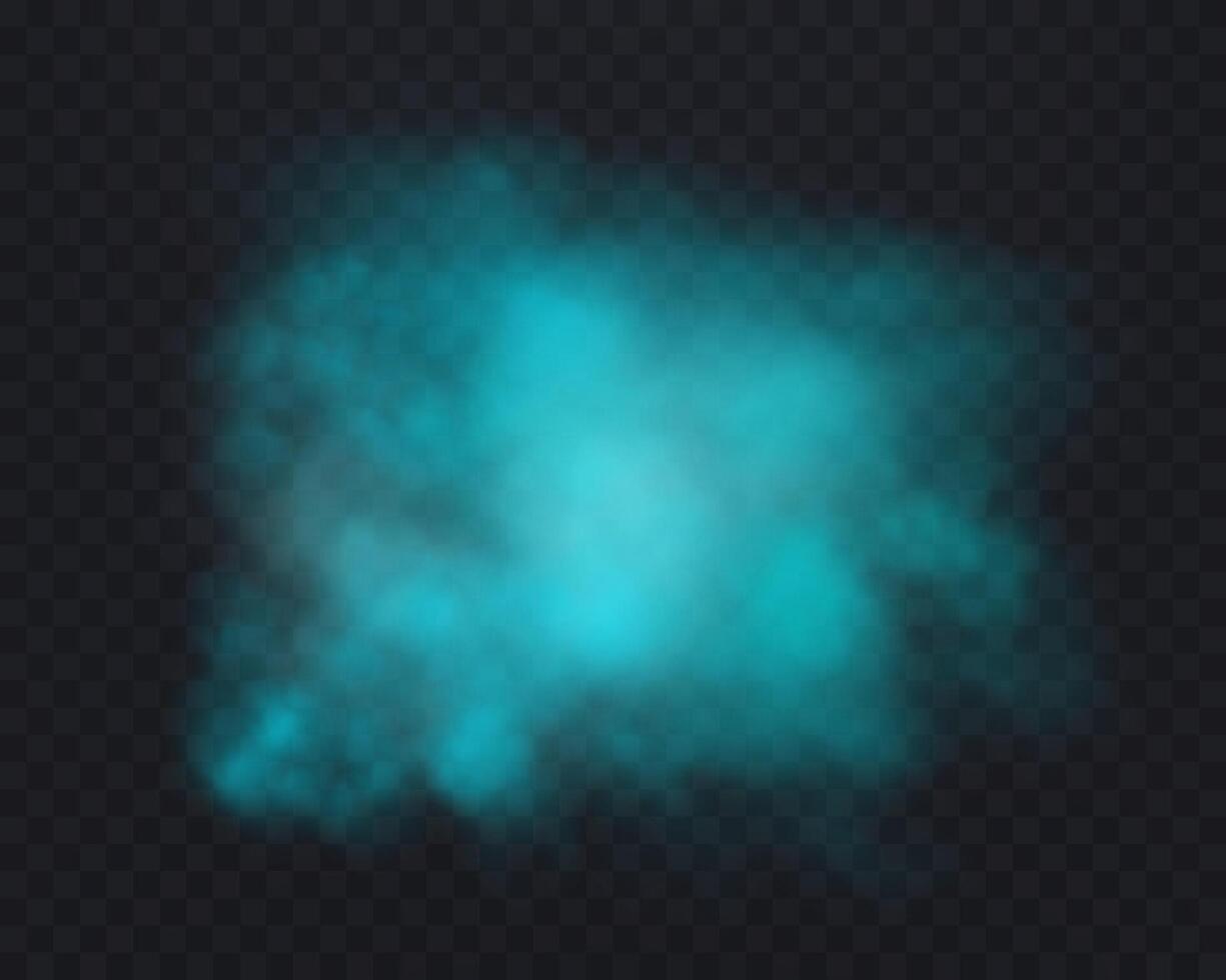 Realistic blue smoke or haze. Magic fog, vapor. vector