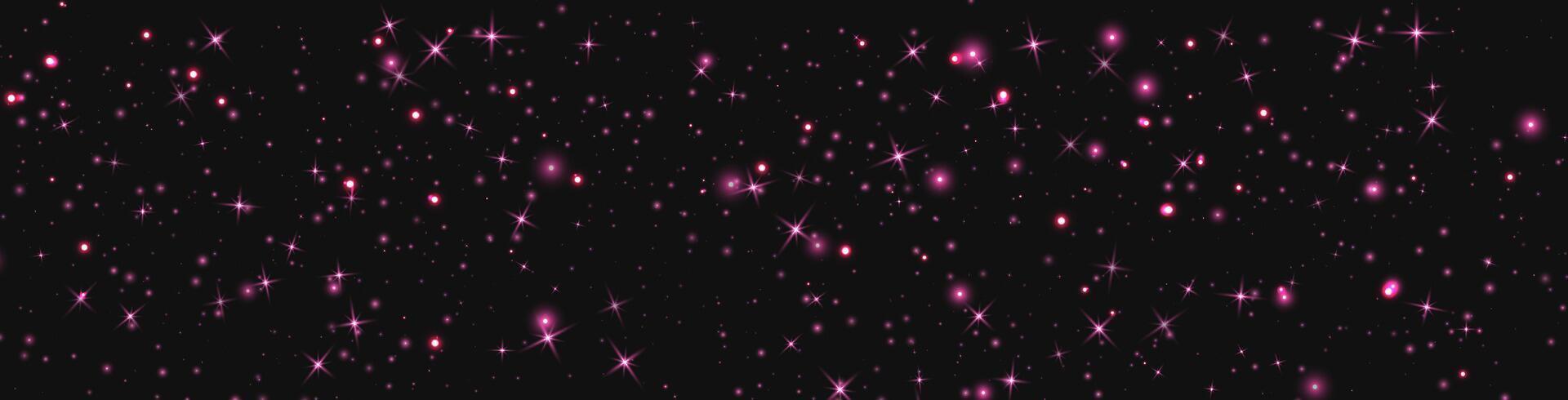 Pink glittering dots, particles, stars magic sparks. Glow flare light effect. Pink luminous points. vector