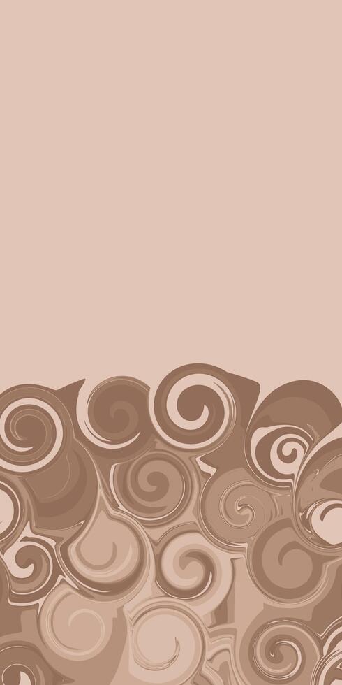 Pastel neutral fluid swirl vertical background to create a trendy cover. Beige texture for web design. vector
