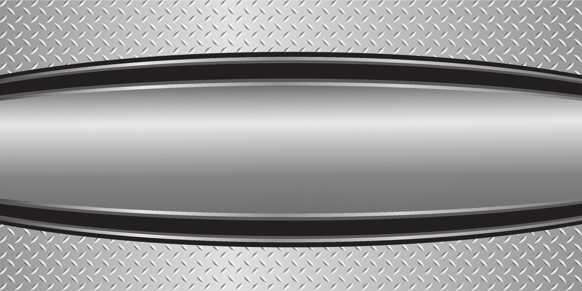3D illustration of a polished chrome surface with a silver-gray metallic background and a shiny diamond plate texture. vector