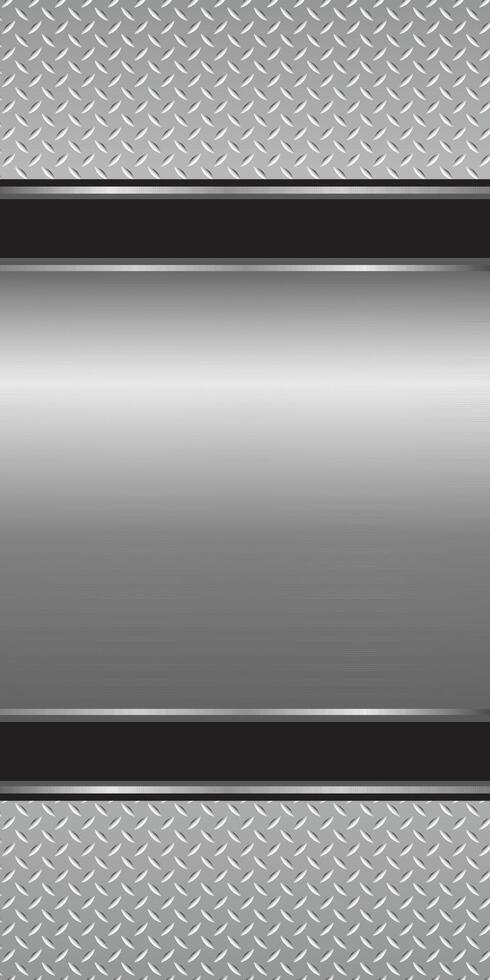 3D polished chrome metallic and shiny diamond plate texture, Vertical silver gray metal background, illustration vector