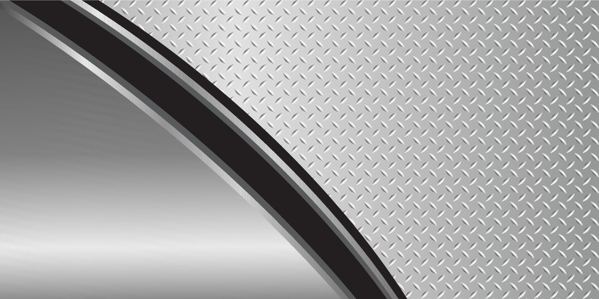 3D silver-gray metallic texture with a glossy chrome finish and diamond plate pattern. vector