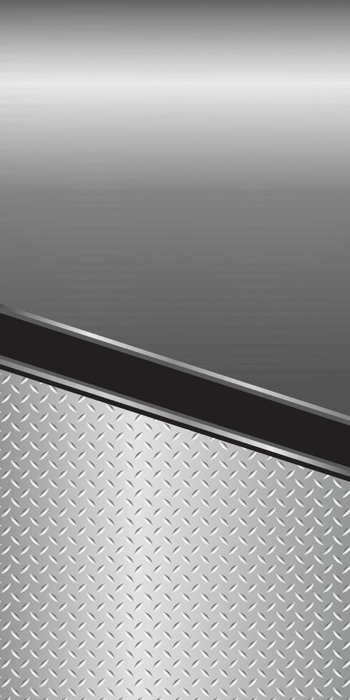 Vertical silver gray metal background, 3D polished diamond plate texture, chrome metallic and shiny. vector