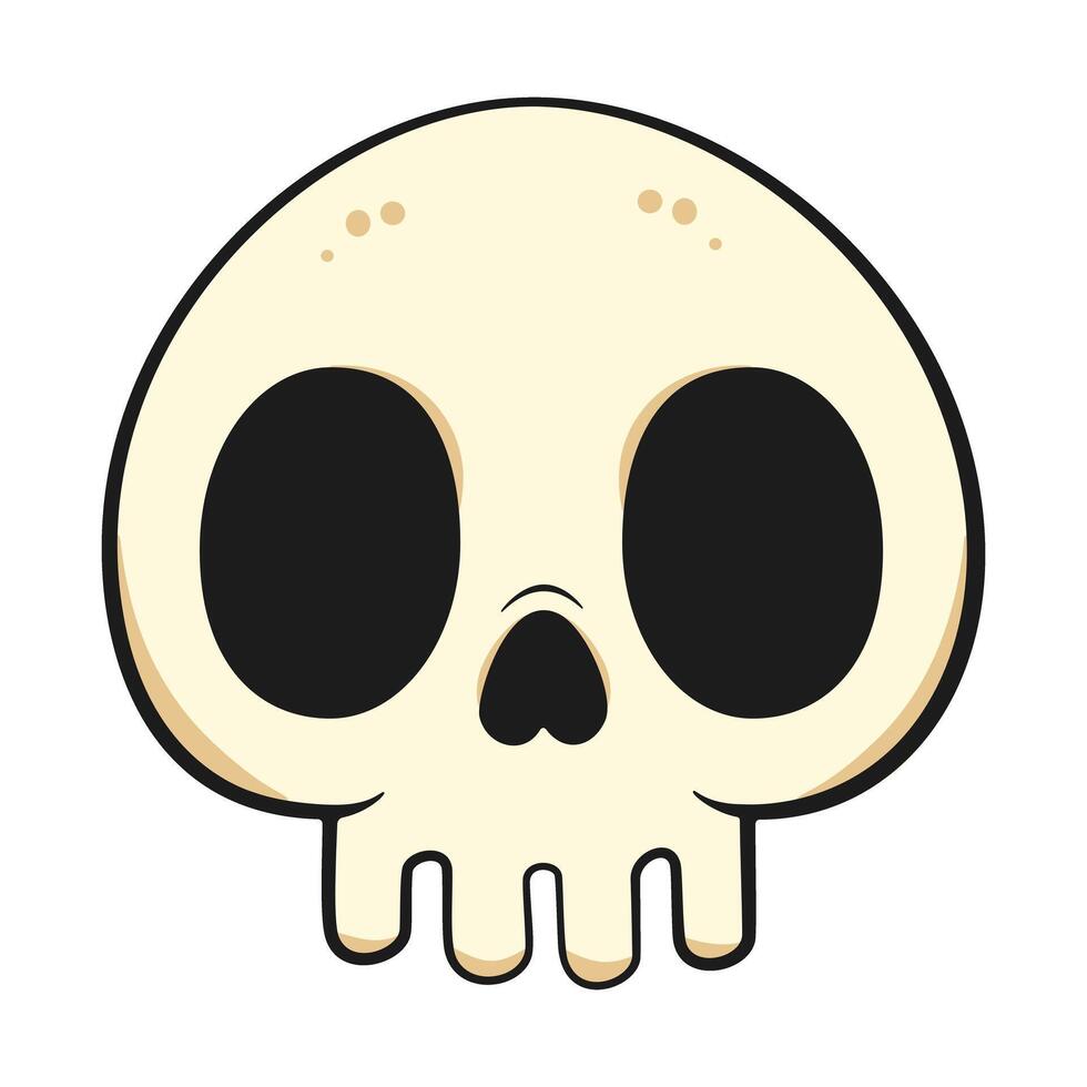 Cartoon skull. Halloween decoration vector