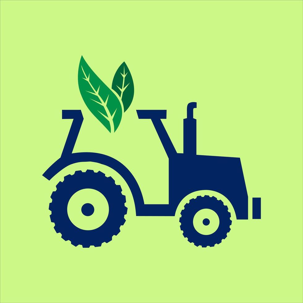 Editable logo for a company in the form of a plowing tractor vector