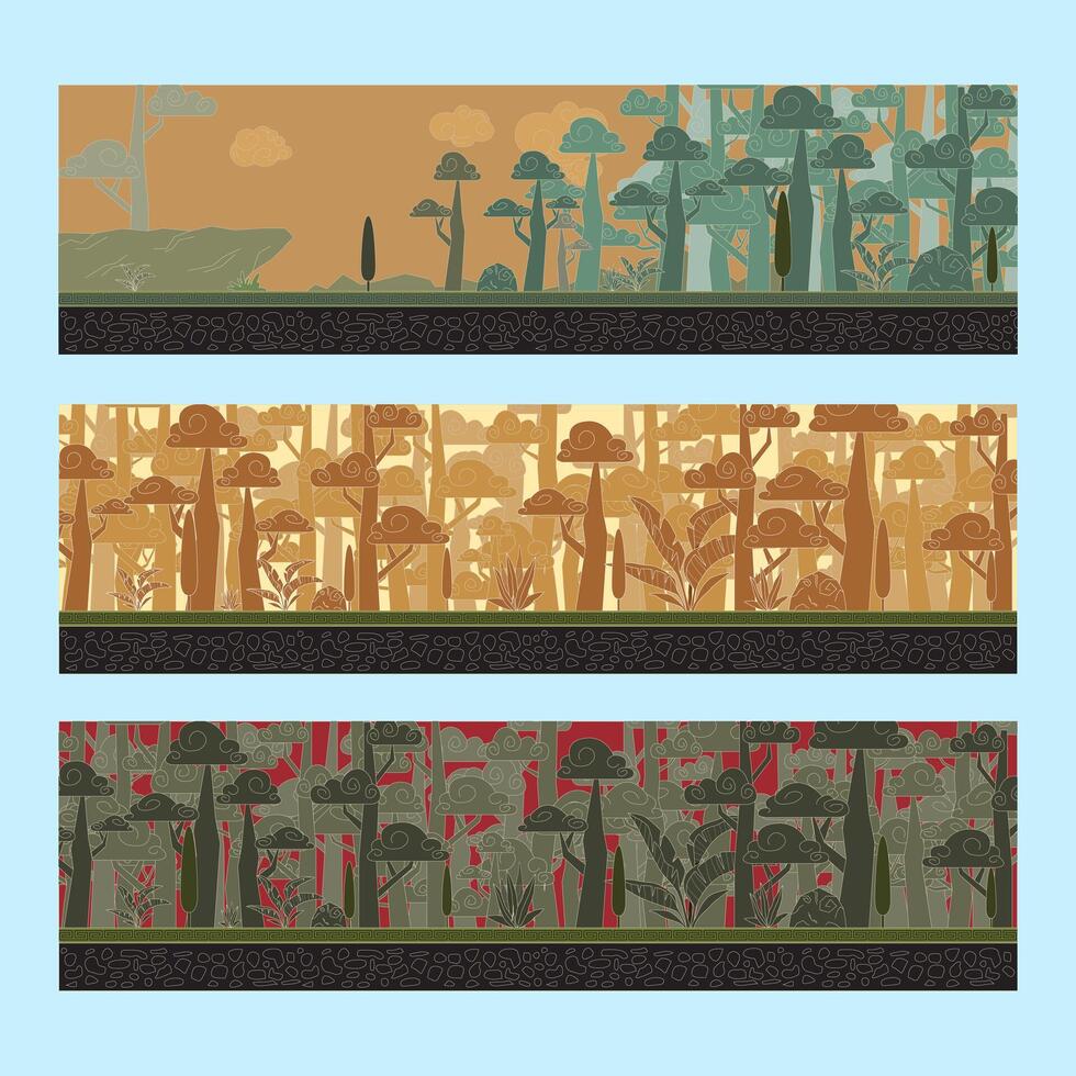 Forest and wildlife background illustration vector