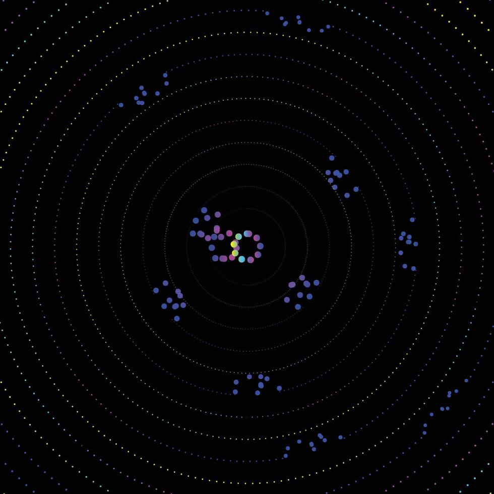 Abstract circular wave of particles. Futuristic dotted wave. vector