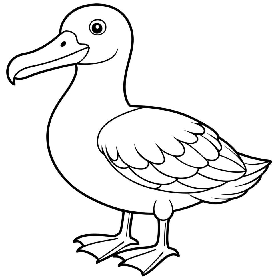 A duck coloring page for kids vector