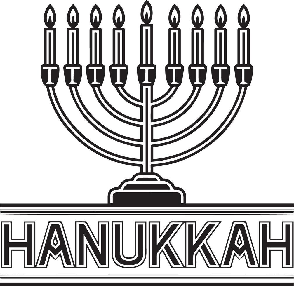 A black and white logo for hanukah vector