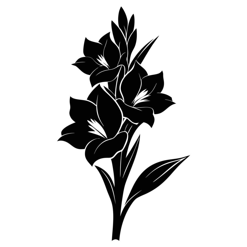 A black and white flower on a white background vector