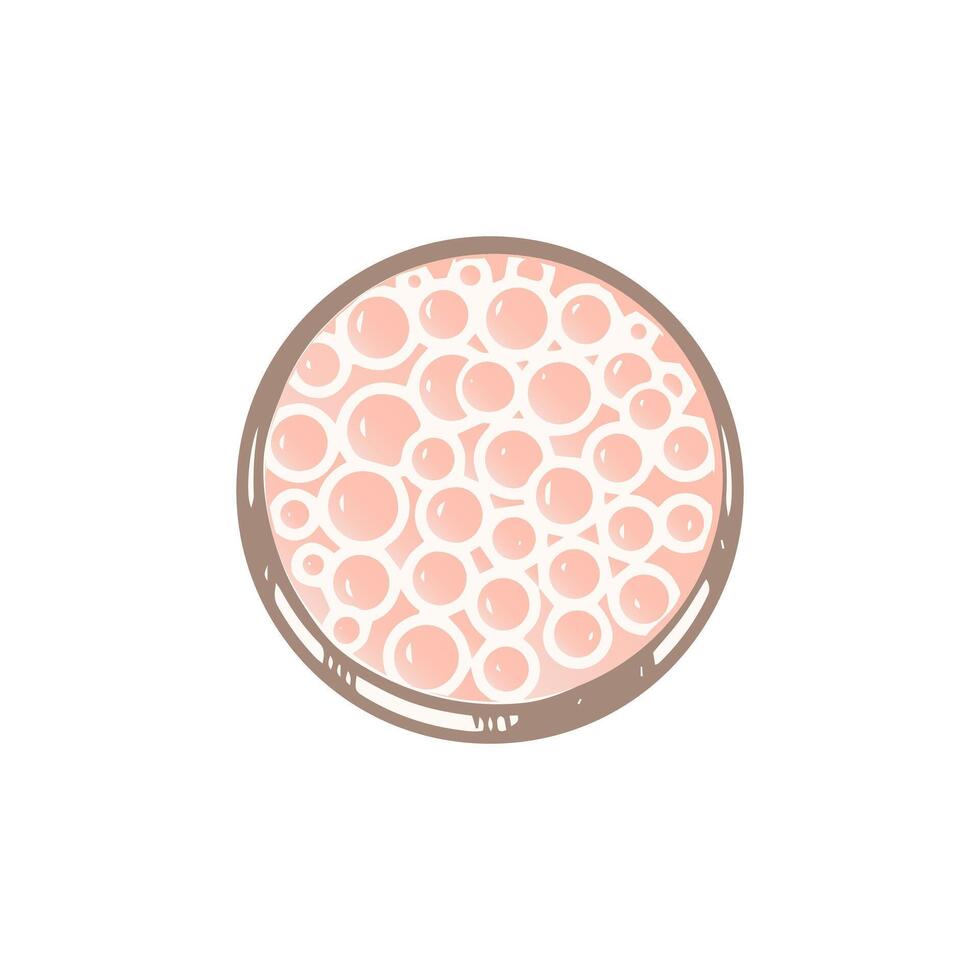 Flat style blush in balls, beauty cosmetic element, self care. Illustration for beauty salon, cosmetic store, makeup design. Doodle sketch style. vector