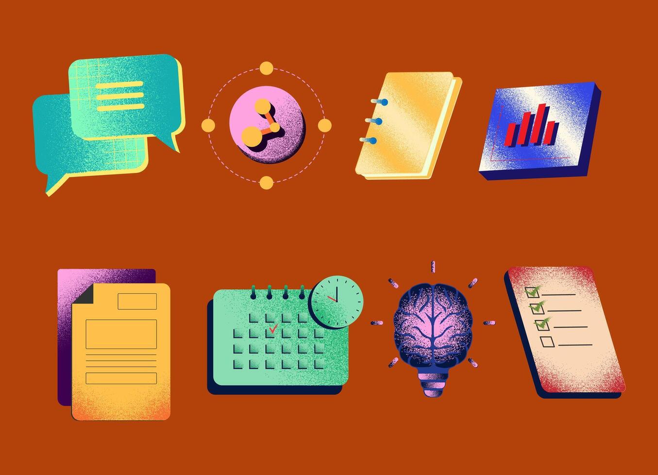 Productivity Illustration Collection Suitable for design elements vector