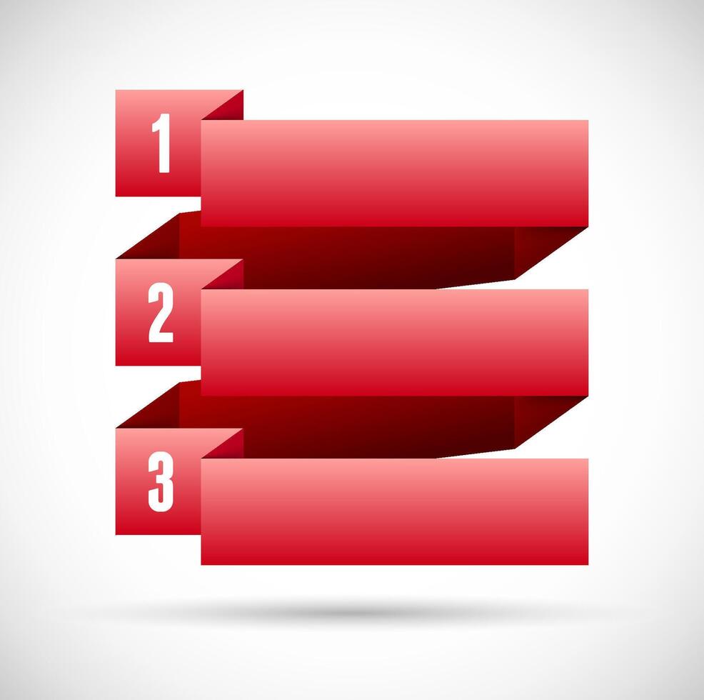 Infographic with numbered infographic ribbons vector
