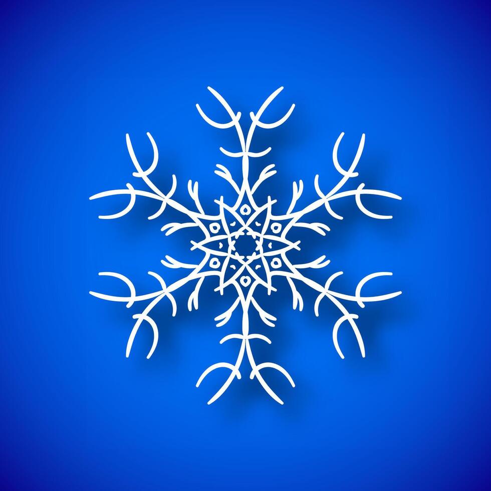 Snowflake with shadow vector