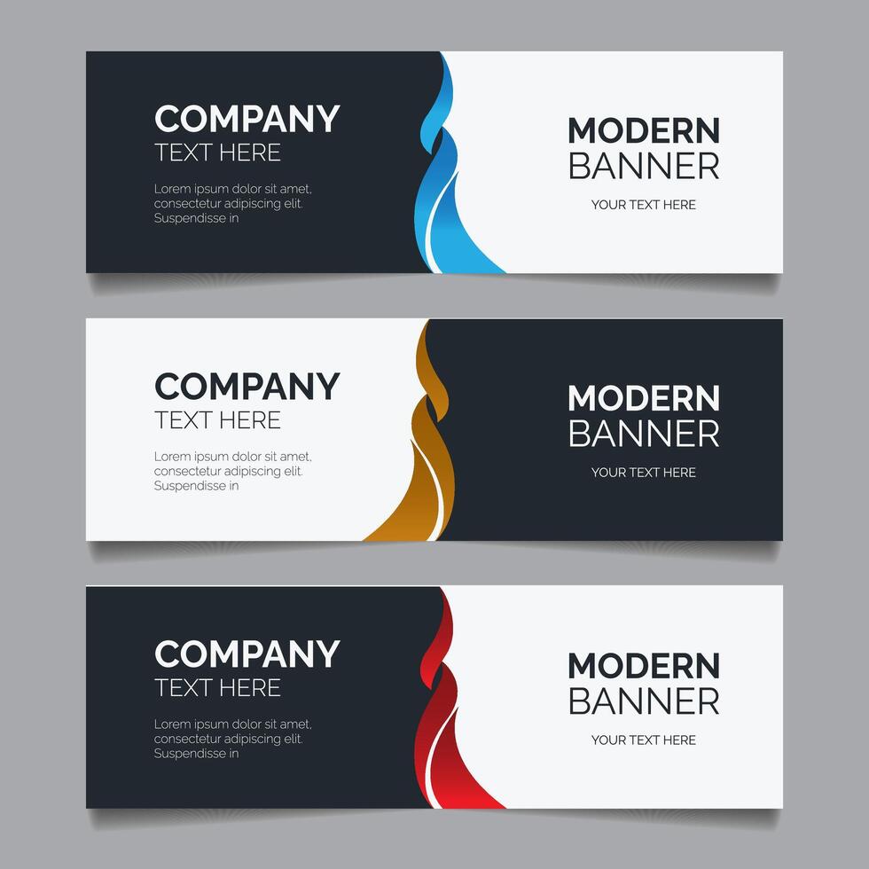 Banner abstract template designs for simple ads are very easy to use for companies or business vector