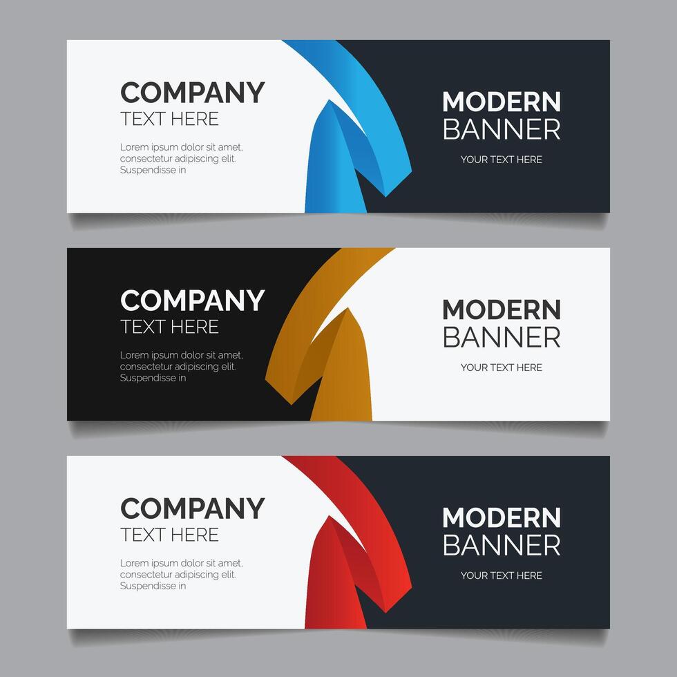 Set of landscape banner design template vector