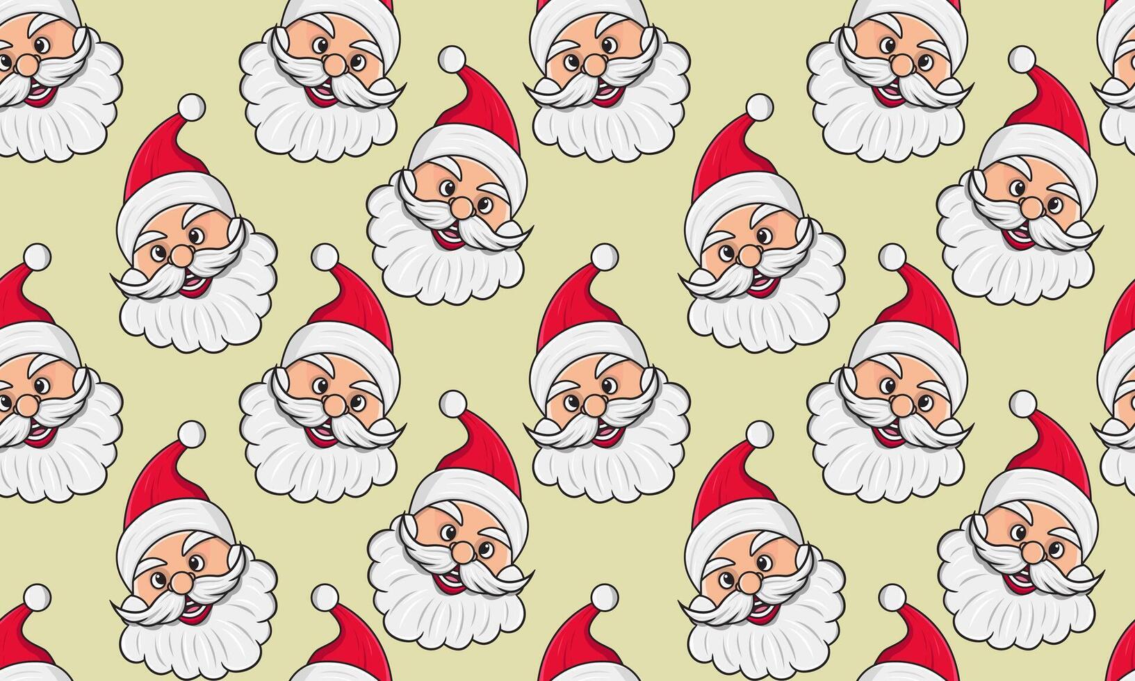 Festive Santa Pattern with a Cheerful and Festive Expression vector