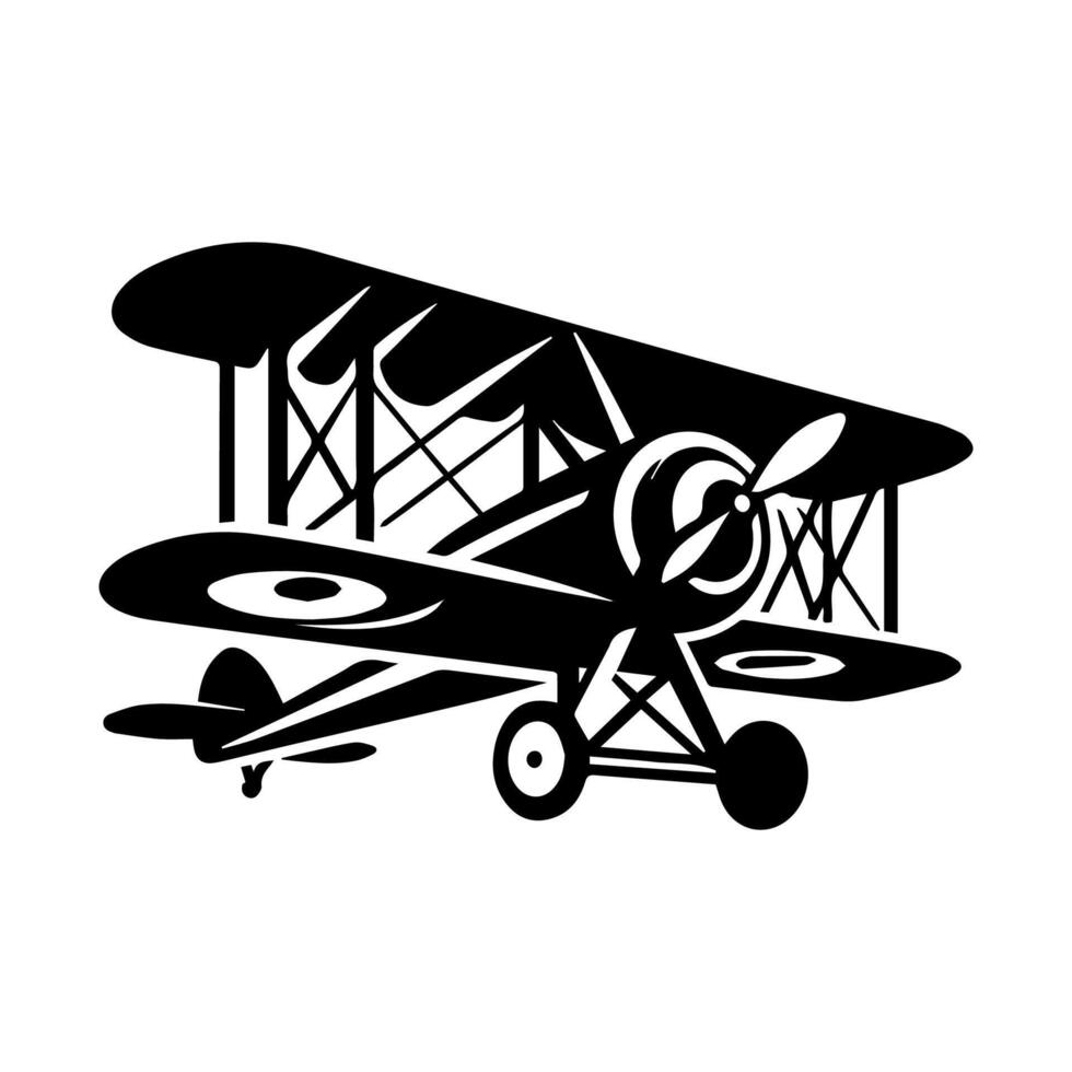 Minimalist Biplane Silhouette with Classic Wing Design for T shirt and Logo vector