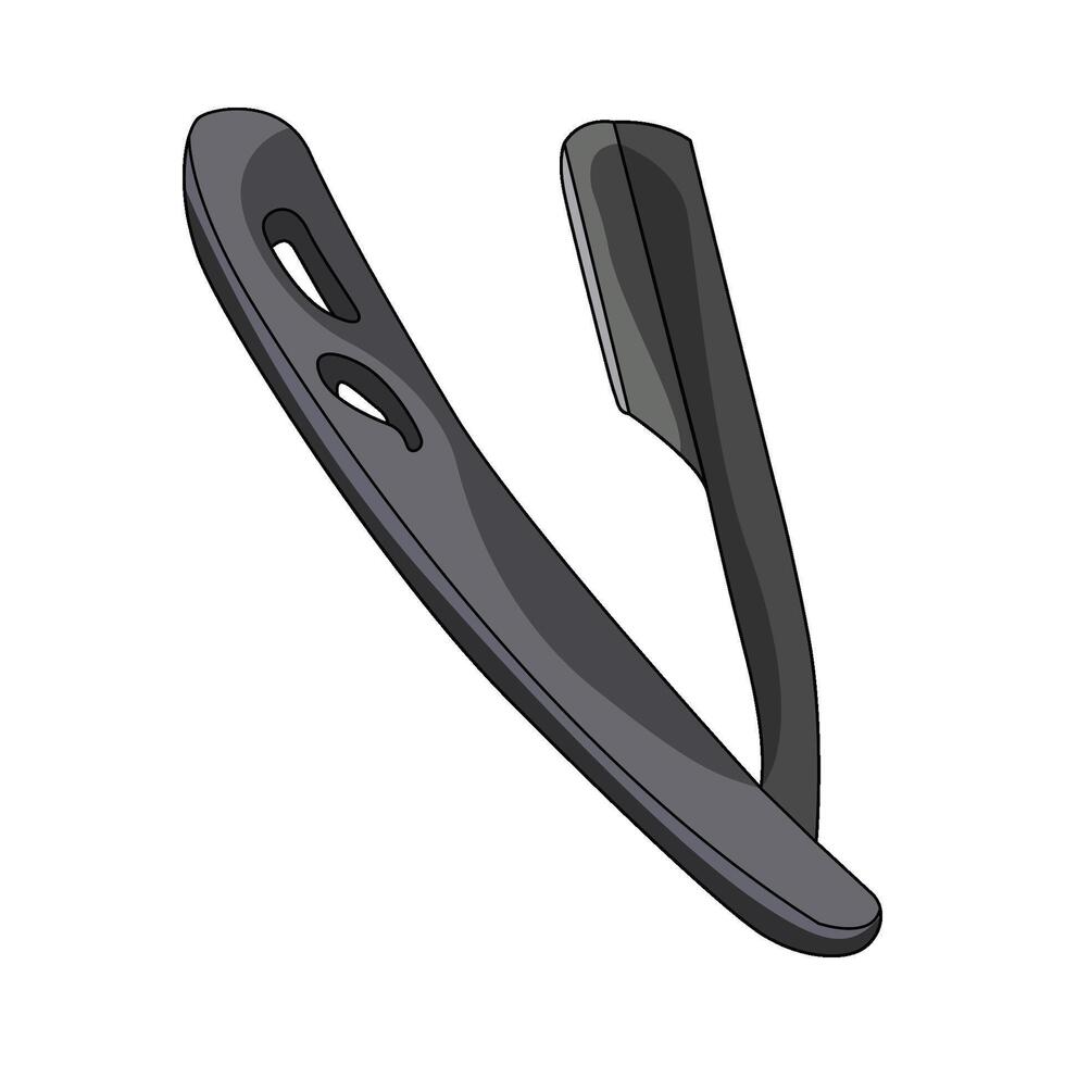 illustration of straight razor vector
