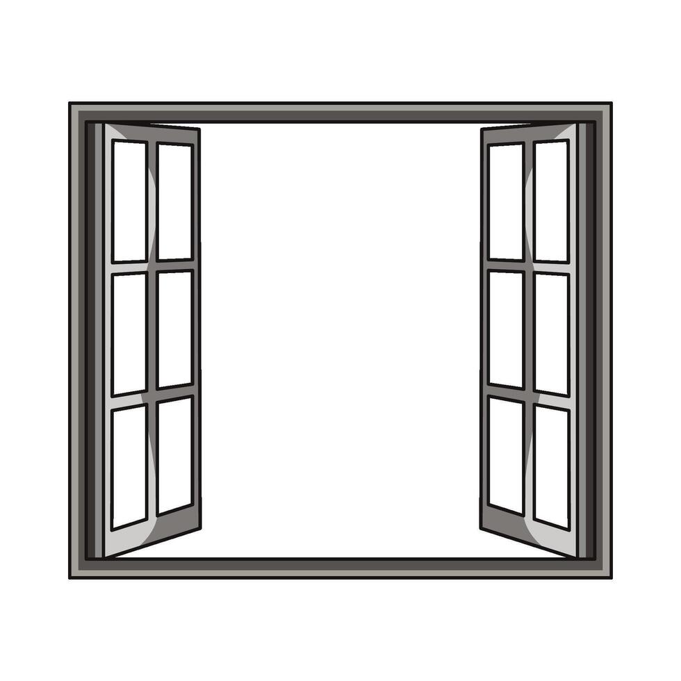 illustration of open window vector