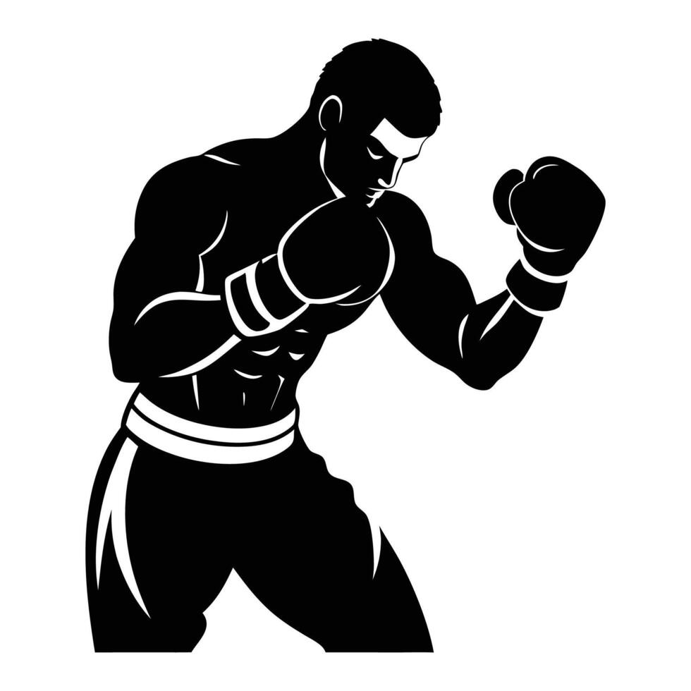boxing poses illustration design vector