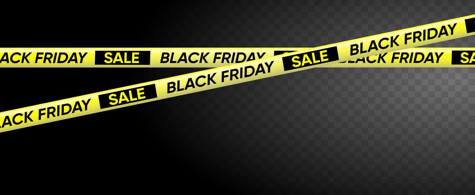Black Friday Sale warning ribbobs tapes yellow color. Black Friday banner background. danger tapes, Danger warning tapes for sale background. horizontal illustration vector