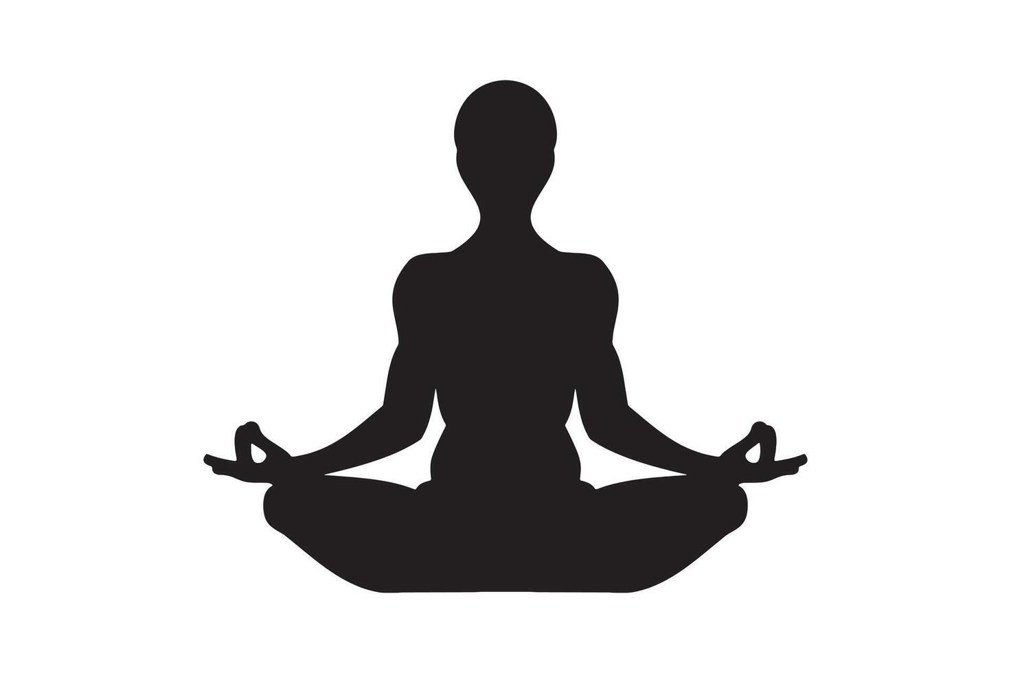 Silhouette of meditation relaxation. vector