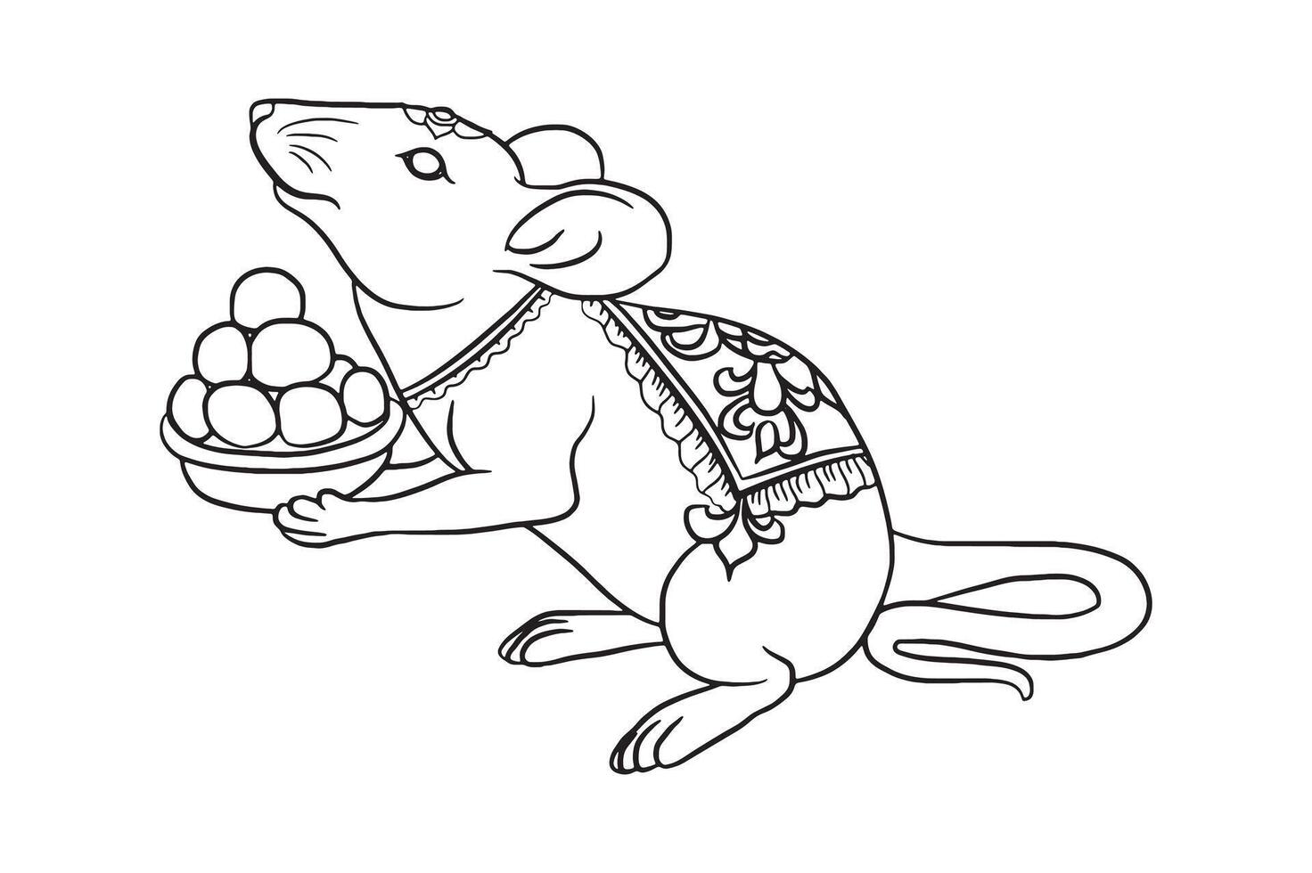 A cute mouse is carrying sweets. vector